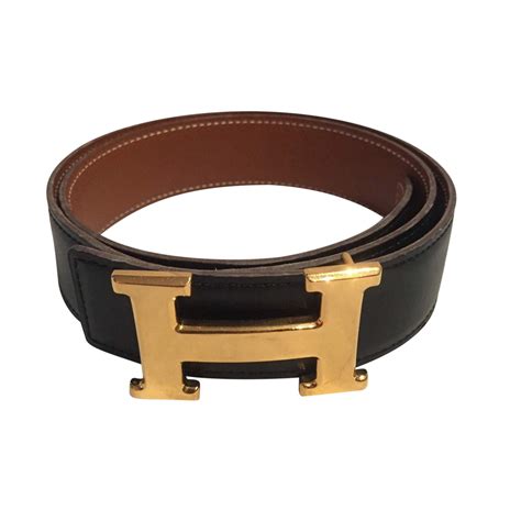 black Hermes belt gold buckle